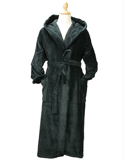 ARTG - DeLuxe Velour Bathrobe with hood - Very Black
