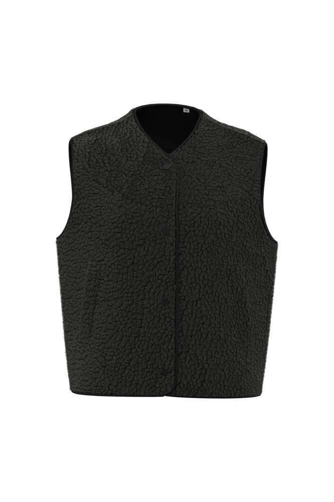 SP604 - Mouwloos sherpa damesjasje - Black